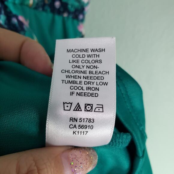 Maurices Womens Green Quarter Zip Front Cinched Waist Floral Sleeveless Dress XL - Picture 7 of 7